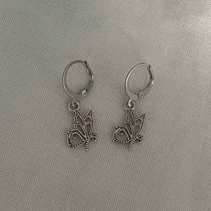 Cute custom silver butterfly earrings, cute for any outfit, and light weight.